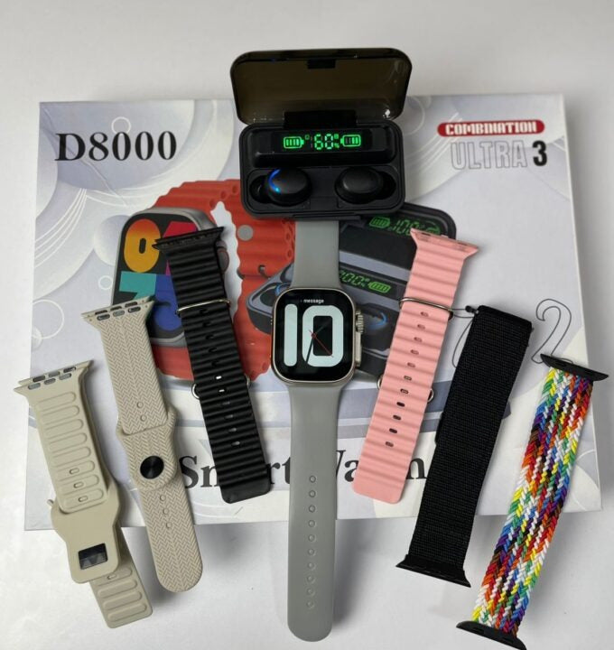 Combo 7 Pulsos Reloj + Audifonos D8000