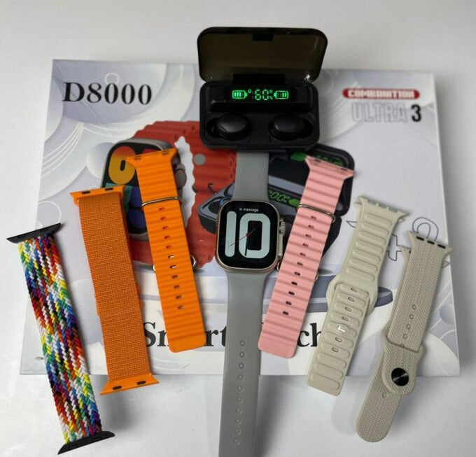 Combo 7 Pulsos Reloj + Audifonos D8000