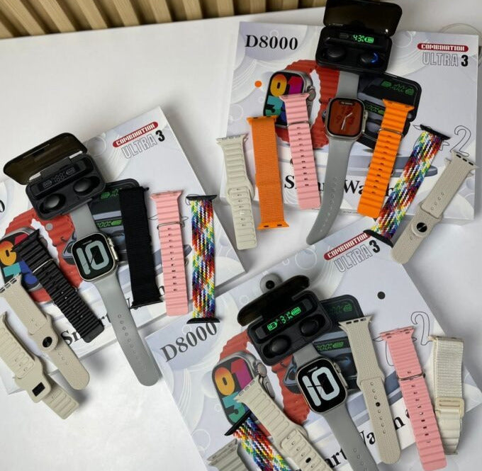 Combo 7 Pulsos Reloj + Audifonos D8000